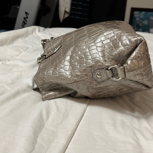 Coach Silver Croc-Embossed Women's Bag - Picture 7 of 13